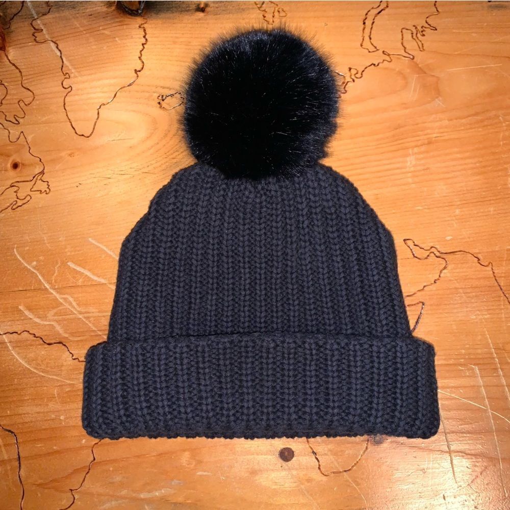 Love Your Melon Black Pom Beanie